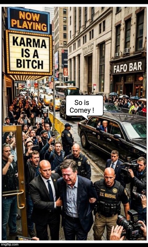 Comey arrested and ridiculed | So is Comey ! | image tagged in james comey is a bitch,change my mind guy arrested | made w/ Imgflip meme maker