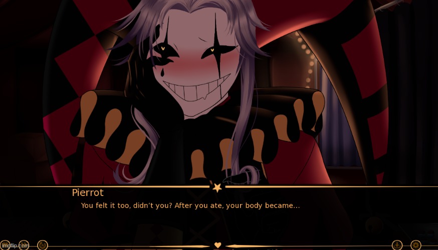 he touched me again | image tagged in pierrot | made w/ Imgflip meme maker