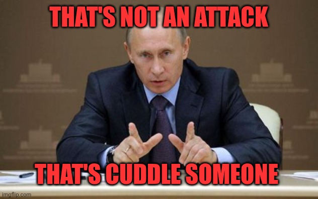 Vladimir Putin | That's not an attack; That's cuddle someone | image tagged in memes,vladimir putin | made w/ Imgflip meme maker