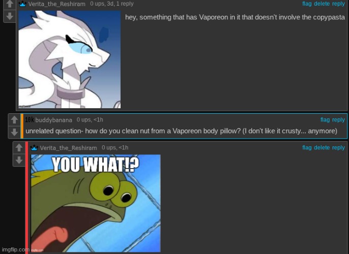 do not the fish | image tagged in vaporeon | made w/ Imgflip meme maker