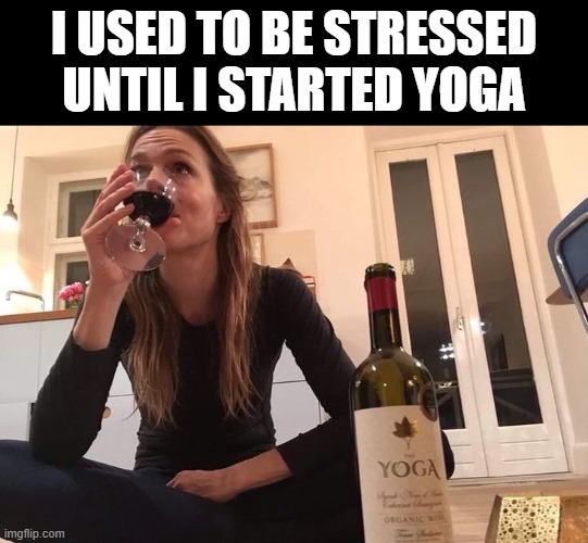 you should start yoga too | i used to be stressed until I started yoga | image tagged in memes | made w/ Imgflip meme maker
