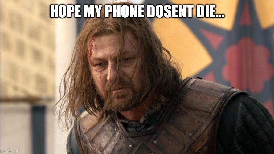 If Sean Bean were my phone | Hope my phone dosent die… | image tagged in game of thrones,sean bean,cell phone | made w/ Imgflip meme maker