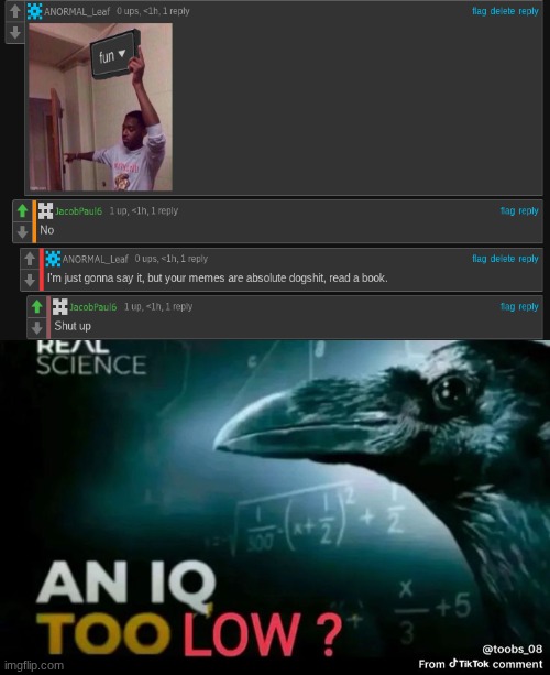 Newgen trys talking back with an active msmg user | image tagged in an iq too low | made w/ Imgflip meme maker