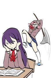 Ddlc off w her head Blank Meme Template