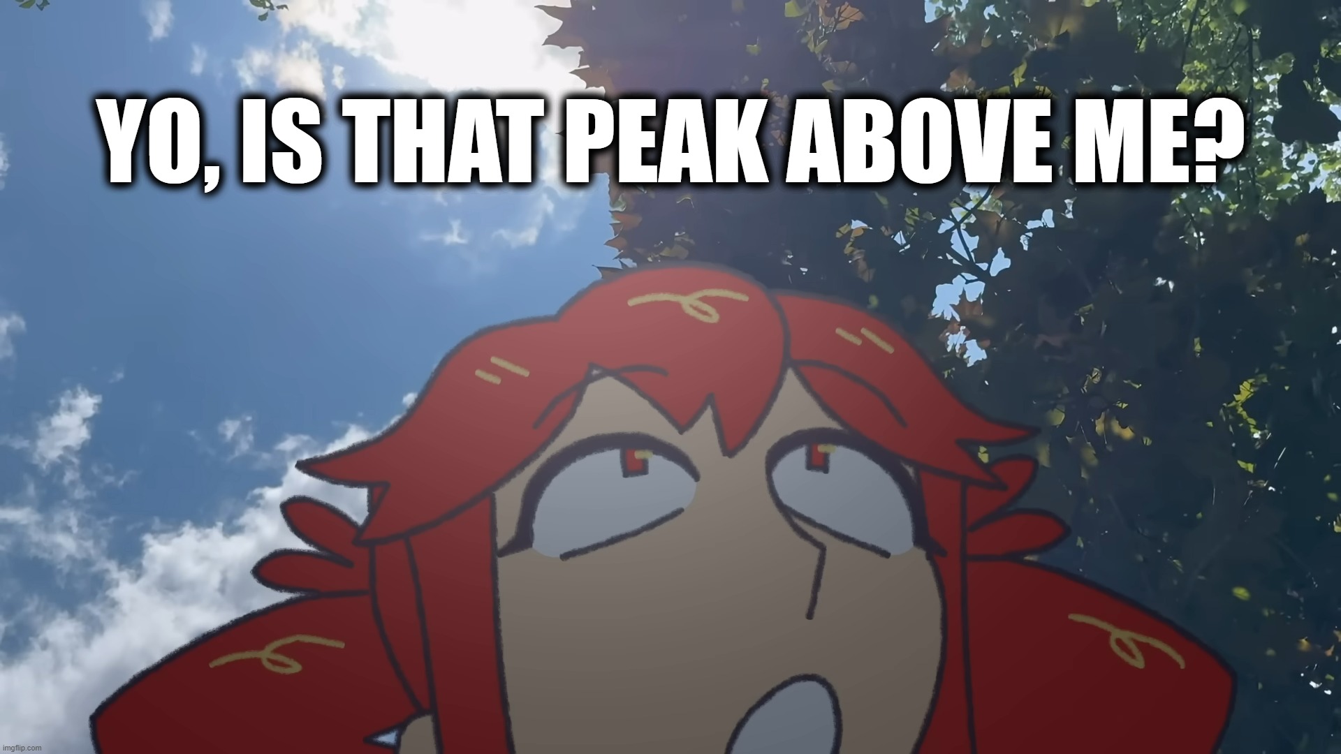 Yo, Is That PEAK Above Me? | Yo, Is That PEAK Above Me? | image tagged in yo is that ___ above me | made w/ Imgflip meme maker
