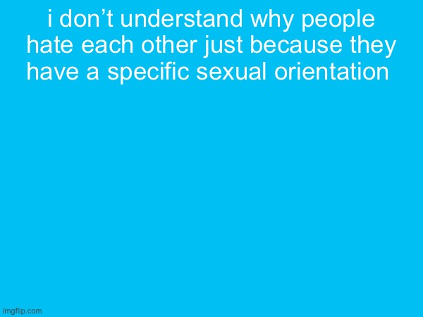 doesn’t make sence | i don’t understand why people hate each other just because they have a specific sexual orientation | made w/ Imgflip meme maker