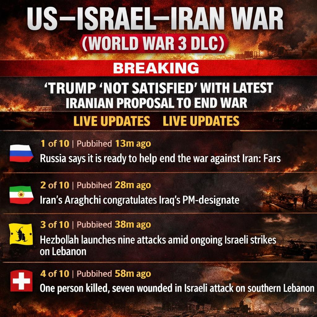 US–Israel–Iran War (World War 3 DLC)  BREAKING, Trump ‘not satis Blank Meme Template