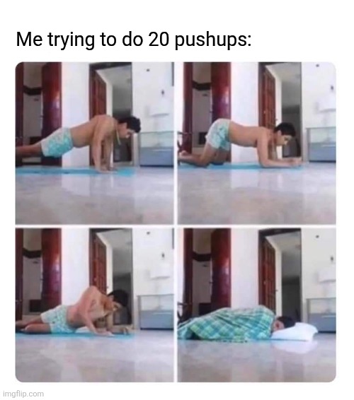 Me trying to do 20 pushups: | made w/ Imgflip meme maker