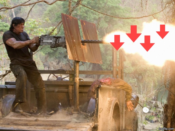 Rambo machine gun | image tagged in rambo machine gun | made w/ Imgflip meme maker