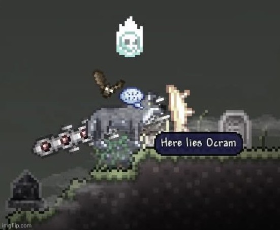 Red is mocking us with these naturally generated graveyard grave messages | image tagged in terraria,gaming,video games,nintendo switch,screenshot | made w/ Imgflip meme maker