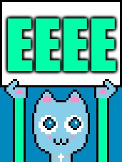 EEEE | EEEE | image tagged in 7owolampunakilouuwu announcement template,memes,cat,desaturated olo,teal | made w/ Imgflip meme maker