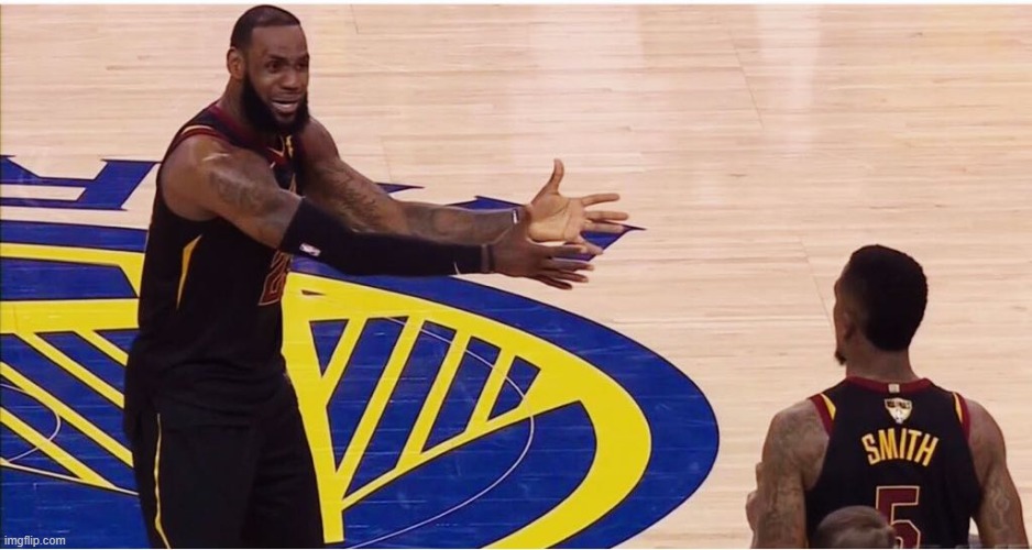 lebron james + jr smith | image tagged in lebron james jr smith | made w/ Imgflip meme maker