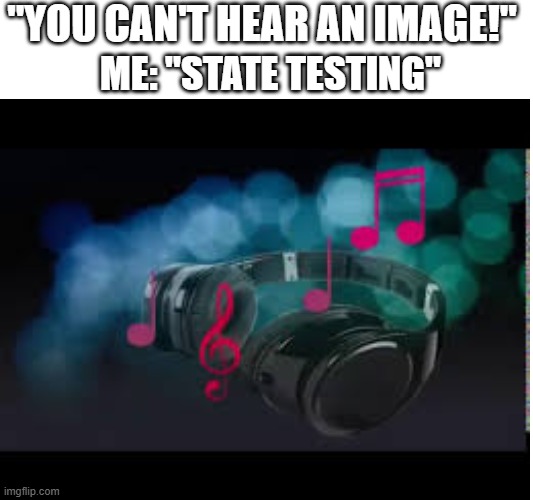 State Testing be like | "you can't hear an image!"; me: "state testing" | image tagged in school,state testing | made w/ Imgflip meme maker