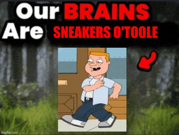 Sneakers O'toole | Sneakers O'toole | image tagged in our brains are gone | made w/ Imgflip meme maker