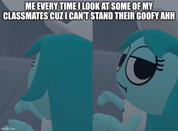 Disappointed Connie | Me every time I look at some of my classmates cuz I can't stand their goofy ahh | image tagged in disappointed connie,dandy's world,connie | made w/ Imgflip meme maker