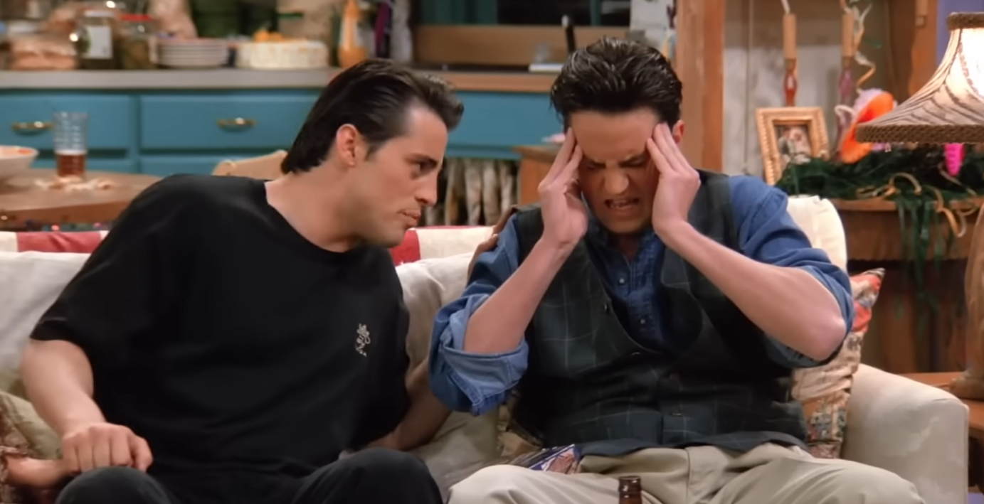 Chandler rubbing head Blank Meme Template