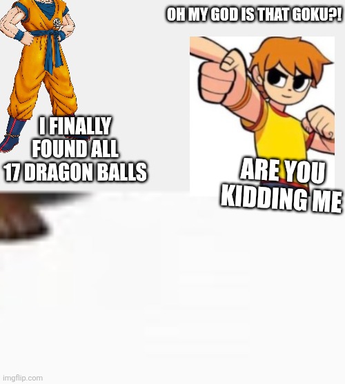 Oh my god is that Goku?! I finally found all 17 Dragon Balls; Are you kidding me | made w/ Imgflip meme maker