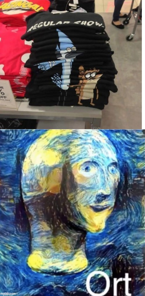 Whoever did this, this is truly awesome. | image tagged in meme man ort,t-shirt,regular show | made w/ Imgflip meme maker