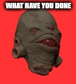 Vortigaunt Head | What have you done | image tagged in vortigaunt head | made w/ Imgflip meme maker