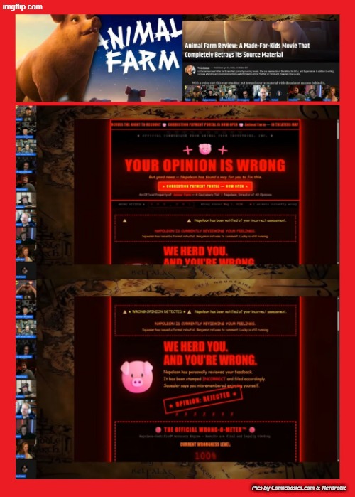 Animal Farm By Andy Serkis Distributed by Angel Studios | Pics by Comicbasics.com & Nerdrotic | image tagged in animal farm jpg | made w/ Imgflip meme maker