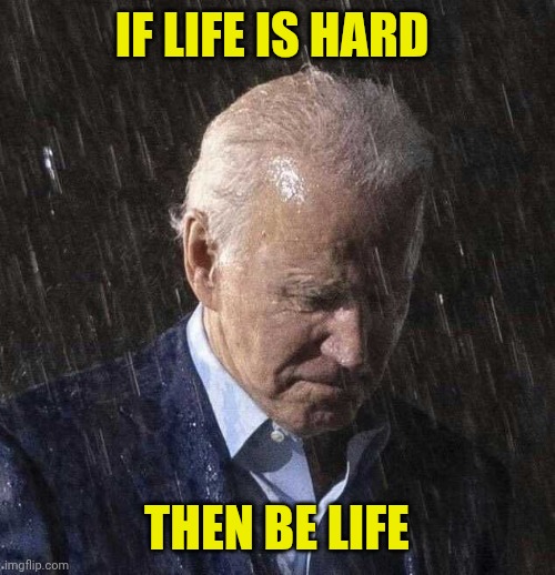 Biden sad | If life is hard; Then be life | image tagged in biden sad | made w/ Imgflip meme maker