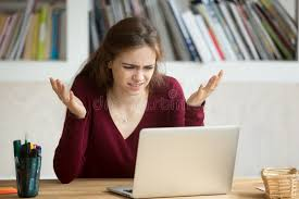 Annoyed woman at Computer Blank Meme Template