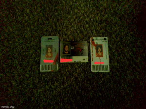 My school Id's far left and middle are my 8th grade id's then the far right one is my freshman yr | made w/ Imgflip meme maker
