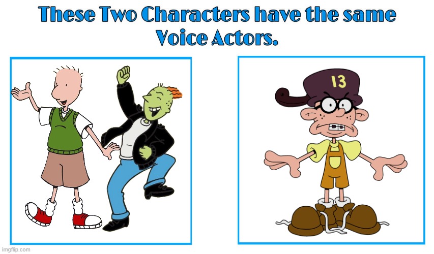 Billy West 2 | image tagged in same voice actor,doug,codename kids next door,nickelodeon,cartoon network,billy west | made w/ Imgflip meme maker