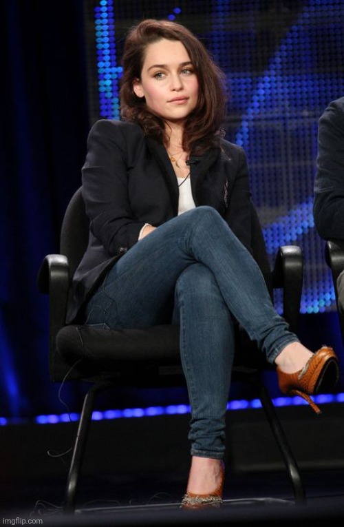 Emilia Clarke jeans version | made w/ Imgflip meme maker