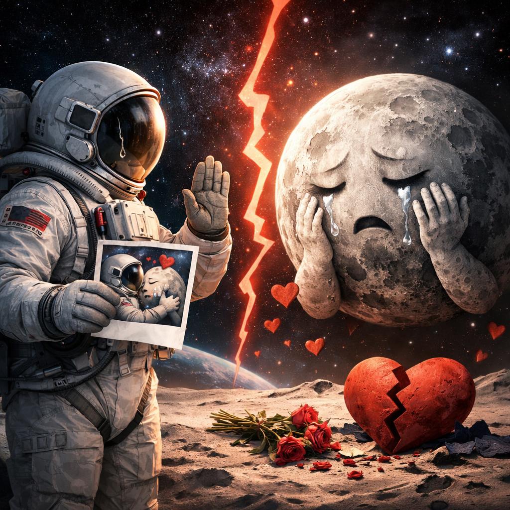astronaut breaking up with the moon Blank Meme Template