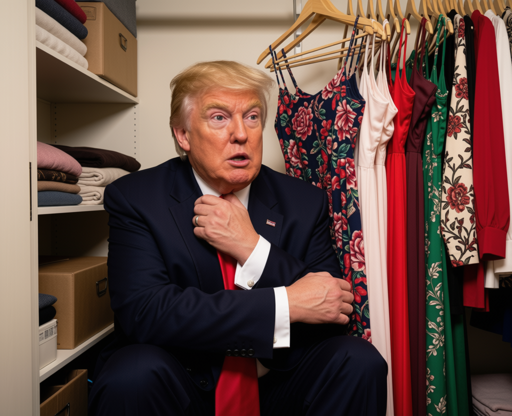 Donald Trump Coward in Chief hiding in closet Blank Meme Template
