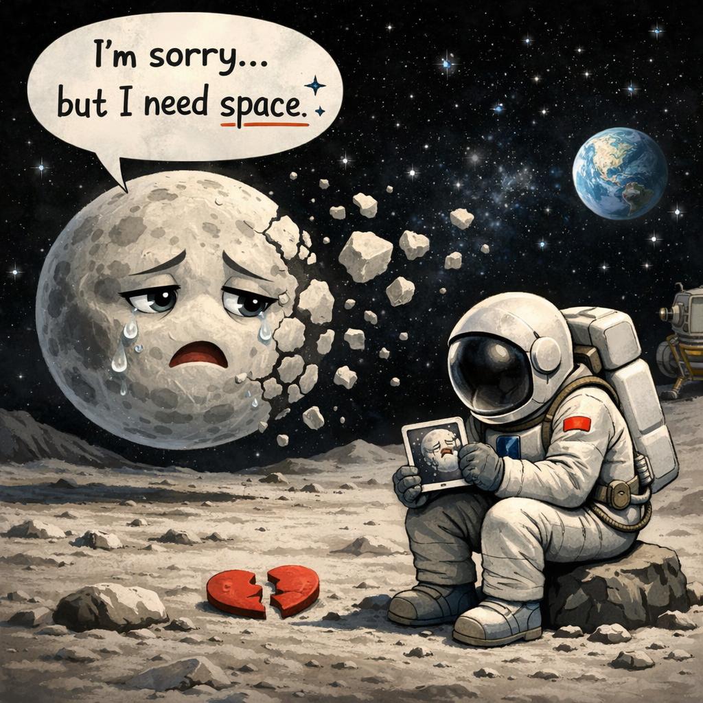 moon breaking up with astronaut because it needed space Blank Meme Template