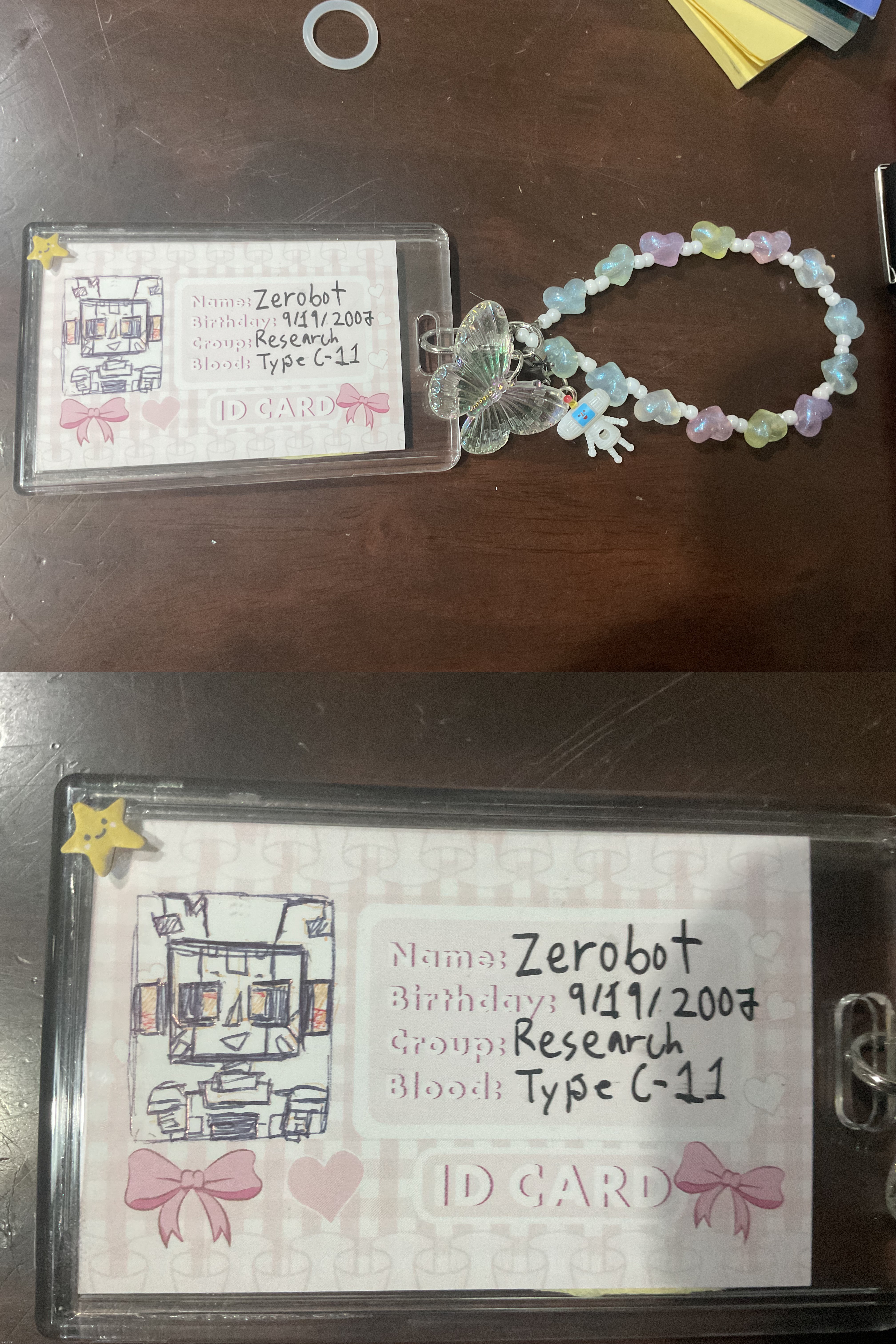 made this id card yesterday (his blood is coolant C-11) | image tagged in zerobot,id card | made w/ Imgflip meme maker
