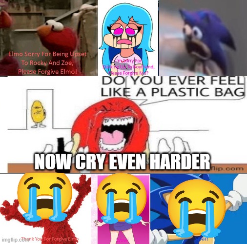 Da ReD cAnDy MaKeS ElMo, SkY, aNd SoNiC gO WaH wAh!!! (satire) | Now cry even harder | image tagged in ruin this fill in meme 378 | made w/ Imgflip meme maker