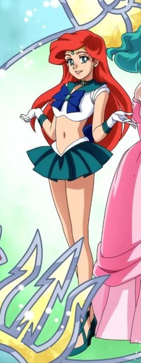Ariel as Sailor Neptune Belly Blank Meme Template