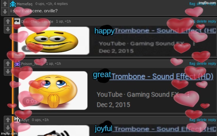 happy Trombone - Sound Effect (HD) | image tagged in happy trombone - sound effect hd | made w/ Imgflip meme maker