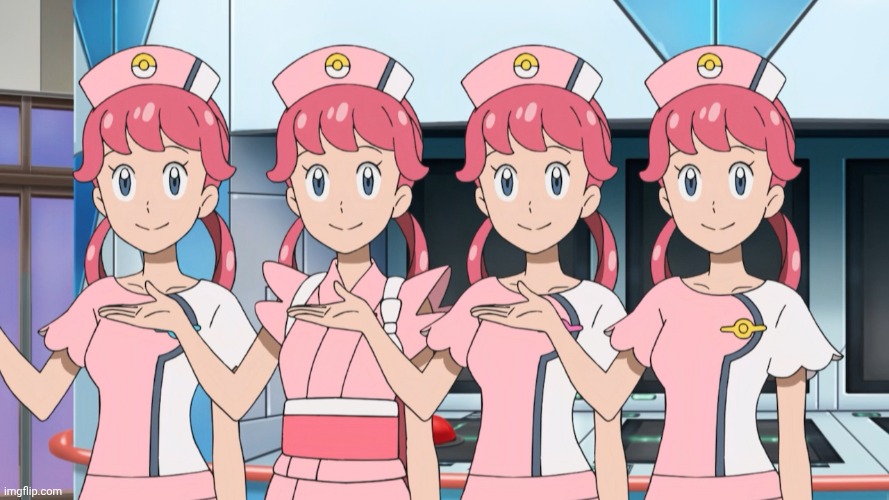 Nurse Joy x4 | image tagged in nurse joy x4 | made w/ Imgflip meme maker