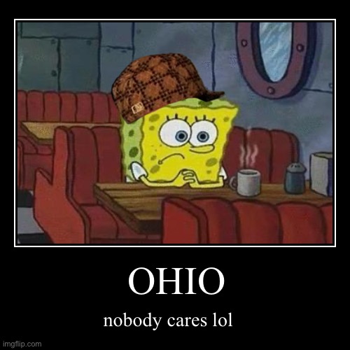 Time for me to skibid rizz the Ohio | Ohio | nobody cares lol | image tagged in funny,demotivationals,only in ohio | made w/ Imgflip demotivational maker