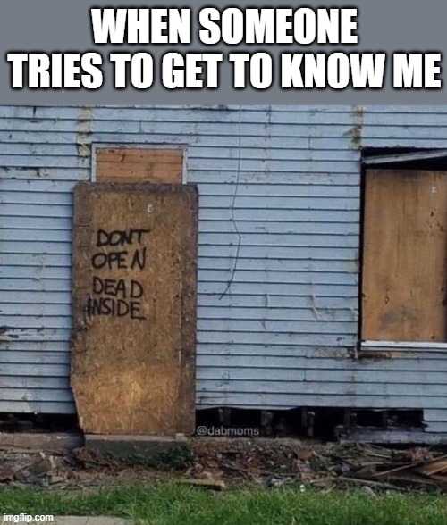 bad idea | when someone tries to get to know me | image tagged in memes | made w/ Imgflip meme maker