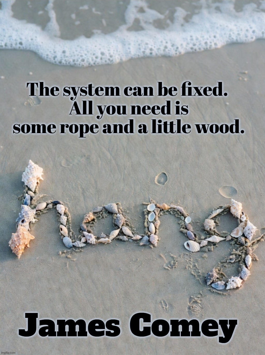 The system can be fixed. All you need is some rope and a little wood. | image tagged in stupid people be like,fbi director james comey,james comey,hanging out,stupid liberals,gallows humor | made w/ Imgflip meme maker