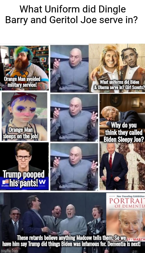 What Uniform did Dingle Barry and Geritol Joe serve in? | image tagged in blank white template,memes,drake hotline bling | made w/ Imgflip meme maker