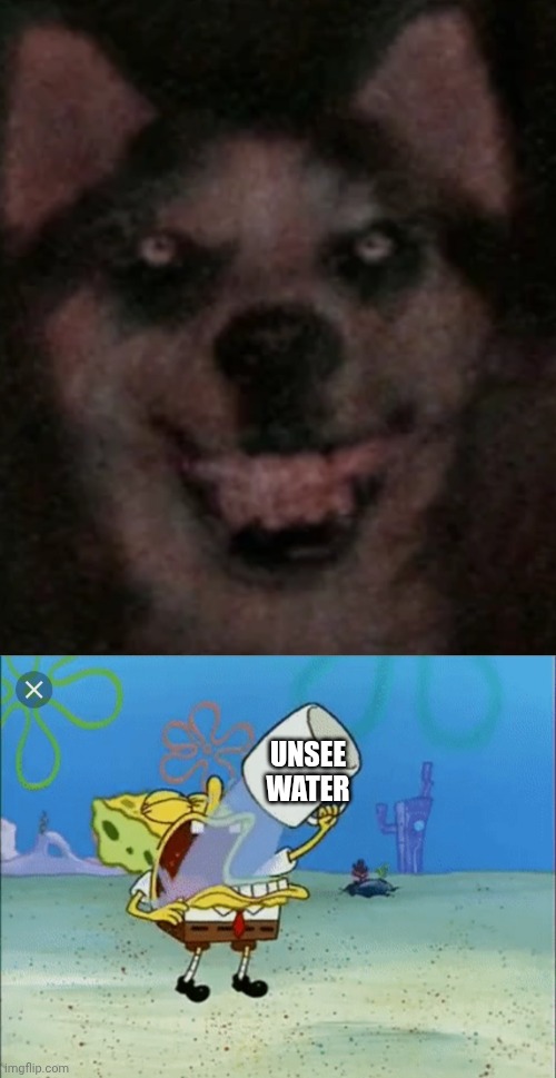 That's...horrifying | Unsee water | image tagged in spongebob drinking water | made w/ Imgflip meme maker