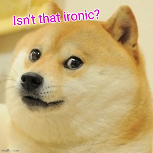 Doge Meme | Isn't that ironic? | image tagged in memes,doge | made w/ Imgflip meme maker