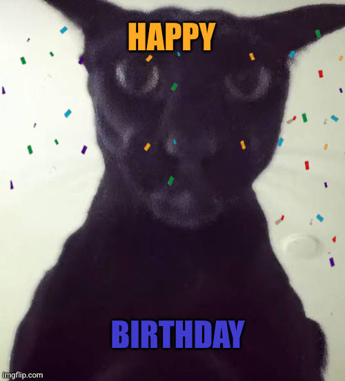 Evil Larry Happy Birthday | HAPPY; BIRTHDAY | image tagged in happy birthday | made w/ Imgflip meme maker