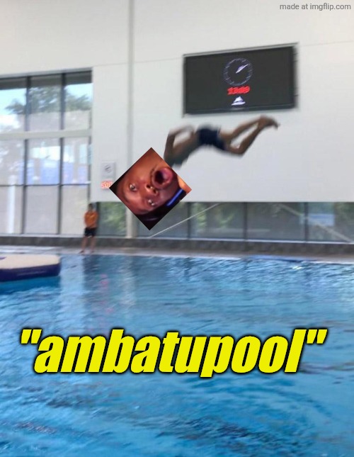 . | "ambatupool" | image tagged in pool dive | made w/ Imgflip meme maker