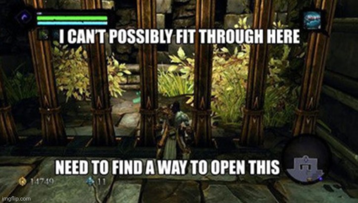 Just walk through the bars | image tagged in huh,nonsense,u stupid | made w/ Imgflip meme maker
