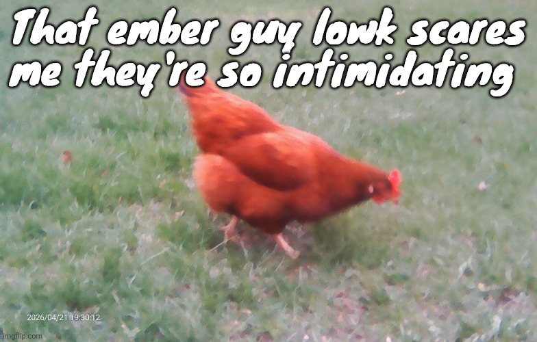 I'm genuinely serious btw | That ember guy lowk scares me they're so intimidating | image tagged in 2026-04-21-19-30-12 jpg | made w/ Imgflip meme maker