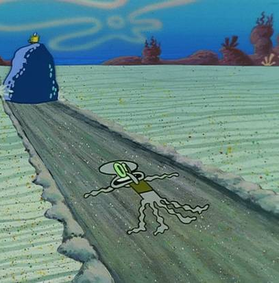 squidward ran over Blank Meme Template
