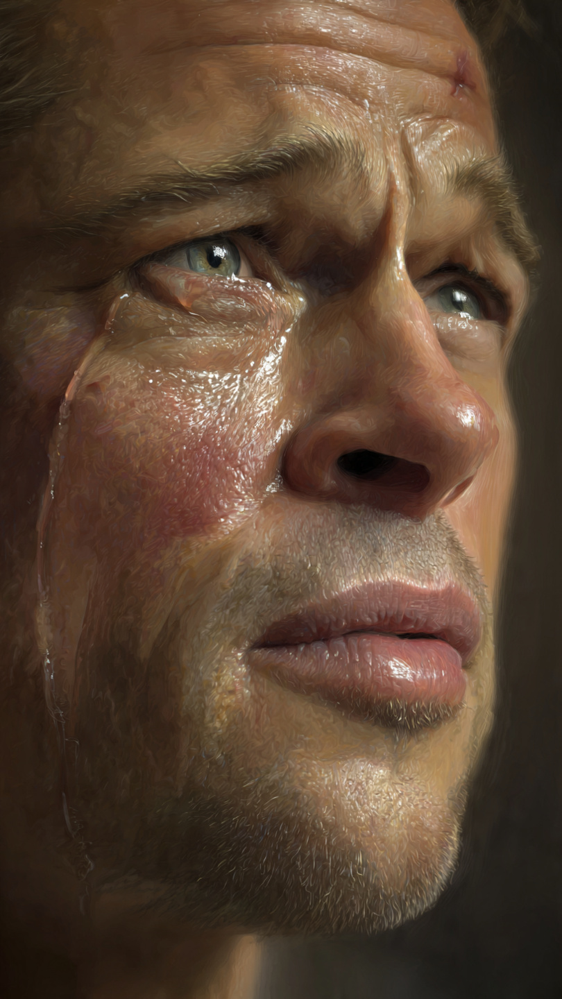 Crying Brad Pitt Blank Meme Template