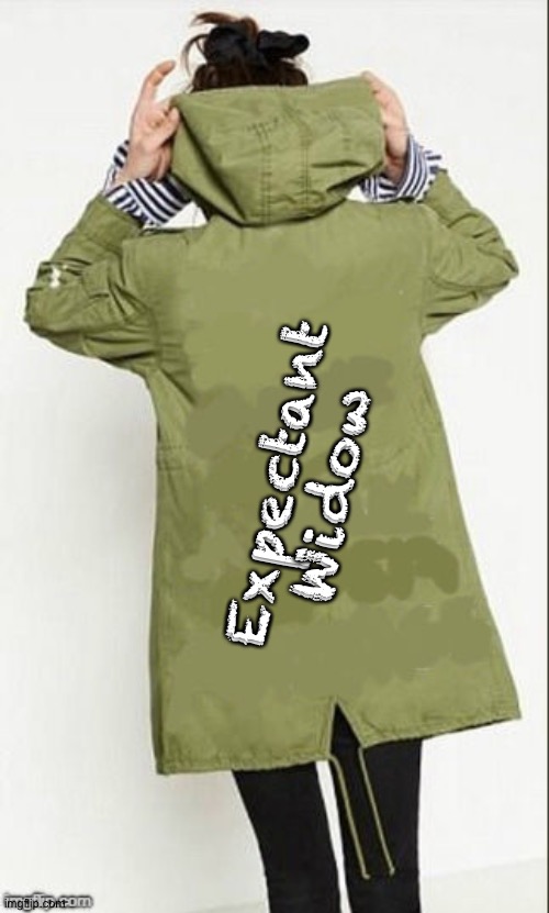 Melania's jacket | Expectant
Widow | image tagged in melania trump's jacket | made w/ Imgflip meme maker